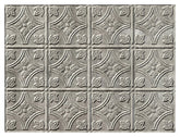 Fasade D6021 Backsplash Panel, 24 in L, 18 in W, Thermoplastic, Silver
